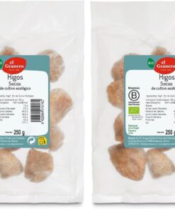 El Granero Integral - Higos Secos BIO - 250 g - Alto Contenido en Fibra y Calcio - Mejoran la Salud Ósea y Digestiva - Propiedades Energéticas y Calóricas - Aptos para Veganos (Paquete de 2)