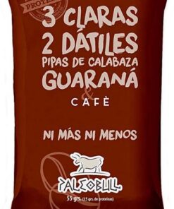 Barrita Energética Paleo 100% natural - Alta en proteínas - Café y Guaraná (55g)