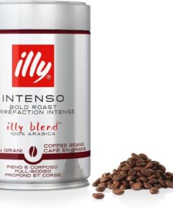illy, Café en Grano INTENSO, 1 Lata de 250g | 100% Arábica con Notas de Cacao y Frutos Secos, Sabor Decidido e Intenso