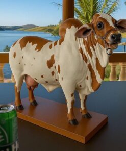 Dispensador de bebidas de toro de escritorio, figura de botella de licor de toro con base estable, dispensador de alcohol en forma de animal artesanía, regalo de decoración de barra de casa ún Bull-C