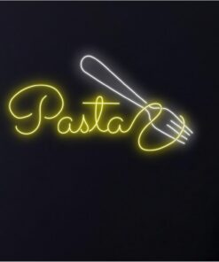 Luces de neón Letrero De Neón Pasta, Fideos Italianos, Espaguetis, Decoración Pared Para Restaurante, Tienda Alimentación, 50cm