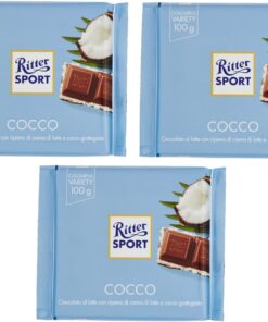 3 x Caballero Deporte Colourful Variety Cocco Chocolate con leche y coco picado, 100 g, barra de chocolate