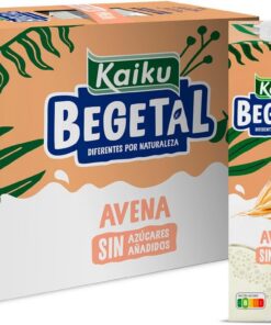 KAIKU BEGETAL - Bebida de Avena Pack 6 x 1 L, 100% Vegetal, Sin Azúcares Añadidos, Vegana y Sin Gluten, Baja en Calorías, Sabor Suave, Alternativa a la Leche, Ideal para Café, Cereales y Recetas