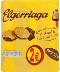 ELGORRIAGA galletas rellenas con crema de chocolate pack 3 x 240 gr
