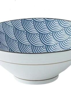 MUXUE Tazón De Ramen Japonés De Cerámica,Tazones De Sopa Creativos con Palillos, Cuenco Grande De Fideos Vintage 900ml, Ramenbowls De Personalidad para Cereales, Pasta, Fideos, Aperitivo, Etc.