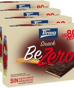 Tirma Snack Be-Zero Galleta Bañada en Chocolate 70% Cacao, Sin Azúcares Añadidos - 1 paquete x 6 unidades de 17.5g (Paquete de 4)