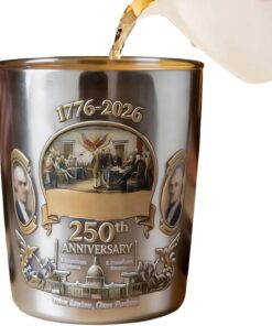 Vasos de Bourbon para Hombres Cristalería 250 Aniversario de Estados Unidos | Vasos Patrióticos para Licor para Padre, Hombre, Entusiasta, Coleccionista, Bar en Casa, Vitrina, Restaurante, Hotel,