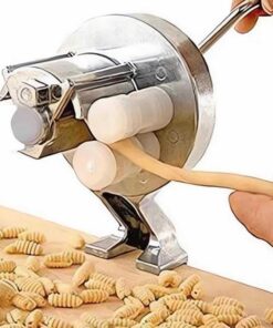 Máquina extrusora de pasta, máquina de macarrones de manivela para pasta de fideos casera, ideal para espaguetis, fettuccini, ñoquis y preparación de risotto