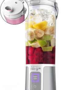 Ninja Blast Batidora Portátil, Minibatidora sin Cable, Recargable BC151EUWH | Vaso de 530 Ml con Tapa Antigoteo y Boquilla para Sorber, Smoothies, Batidos de Proteínas, Pica Hielo y Frutas Congeladas