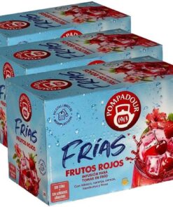 Pompadour | Infusión de Frutos Rojos Agua Fría | Refrescante | Sabor Dulce y Afrutado | Sin Teína | 20 Bolsitas de 2,2 Gr (Paquete de 3)