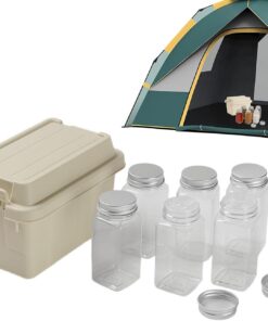Envases para Especias Frasco de Salsa para Camping con Estuche | Recipientes Vacíos para Especias Para Barbacoa Picnic Senderismo Cocinar Hornear Viajes Al Aire Libre