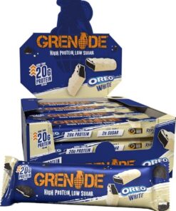 Grenade Barra de Proteína - OREO White, 12 x 60 g | Alta en Proteínas, Baja en Azúcar, Más de 21 g de Proteína por Barra