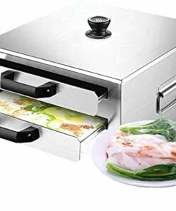 Vaporera de acero inoxidable para rollos de pasta y fideos, utensilios de cocina cantoneses con 1 bandeja perforada y 2 sólidas para una cocción perfecta