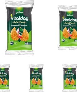 Tortitas Gullón Vitalday Extra Crunch Campesinas Sin Gluten 93g (Paquete de 5)