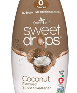 Sweetleaf Sweet Drops - Flavored Stevia Sweetener Coconut 1.7 fl.oz | Gotas dulces, extracto de hoja de stevia, cero calorías, sin eritritol, sustituto del azúcar