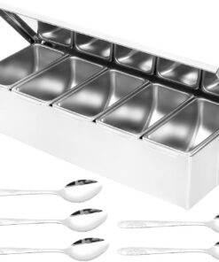 Especiera De Acero Inoxidable Dispensador para Condimentos con Cuchara | Dispensador Para Condimentos Doméstico Para Chefs,Amantes Cocina,Padres,Armarios,Despensa,Autocaravanas,Apartamentos,Hogar,