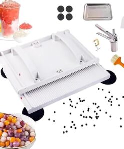 Kit for hacer boba manual ajustable: prensa de perlas de tapioca de 3 a 12 mm con tabla rodante for bolas caseras de té de burbujas, taro, yuca y batata(12mm)