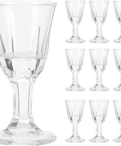 ULTECHNOVO 10 Piezas Vasos Pequeños De Licor De Vidrio Copas Para Vino Y Whisky Tazas De Tequila Para Degustación Diseño Vintage Transparente Para Fiestas Y Bar