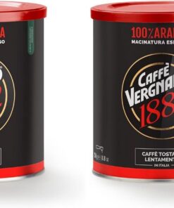 Caffé Vergnano 1882 Lata Café 100% Arábica Molido Espresso - 250 gr (Paquete de 2)