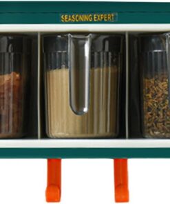Generisch Estante para especias de pared, recipiente para especias con | varios ganchos, recipiente de transparente para especias, azúcar, pimienta