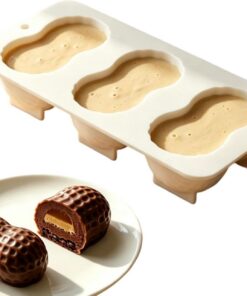 Molde Molde con 3 Cavidades Forma de Nuez para Mousse, Pastel, Pudín y | Moldes Postres Para Panadería Restaurante Cafetería Pastelería Repostería Horneado Cocina Y Hogar