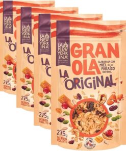 La Newyorkina Granola Original 275g Con Miel de España, Frutos Secos y Aceite de Oliva Virgen Extra (Paquete de 4)