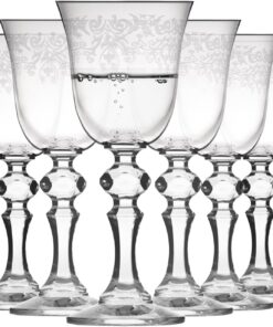 Krosno – Copas para Vodka 60 ml – Juego de 6 unidades – Colección Krista Deco – Cristal sin Plomo – Diseño Clásico con Motivo Transparente