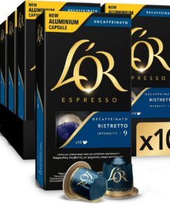 L'OR Espresso Cápsulas de Café Ristretto Decaffeinato | Intensidad 9 | 100 Cápsulas Compatibles Nespresso (R) | Intensidad 9, Descafeinado, Compatible con máquinas Nespresso