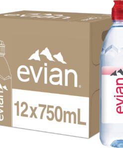 EVIAN Evian Natural Mineral Water Sports Cap 75cl (paquete de 12)