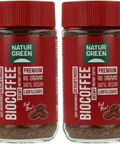 Naturgreen Descafeinado Bio, Café Soluble, Coffe Instantaneo, BioCoffe Molido, Intensos Granos, Desayunos Saludables-100 g, Estándar, 100 g (Paquete de 2)