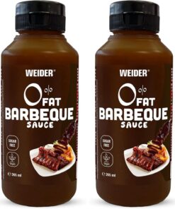 Weider Salsa Zero Barbacoa. Salsa cero grasas. Cero azúcar. 265 ml (Paquete de 2)