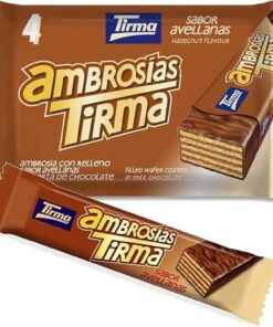 Tirma Ambrosía Chocolate con Leche y Relleno de Crema de Avellanas, 4 Unidades x 21.5g, 86g (Paquete de 3)