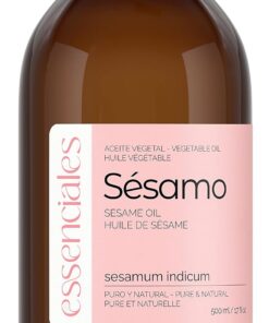 Essenciales - Aceite Vegetal de Sésamo, 100% Puro y Natural, 500 ml | Aceite Vegetal Sesamum Indicum, 1ª Presión Frío