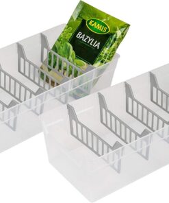 BranQ - Home essential 5901098048903 - Recipiente para especias (2 unidades, plástico polipropileno, 30,7 x 11,3 x 8 cm), transparente