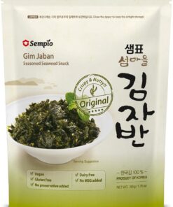 Aperitivo de Algas Crujientes Sempio (Original, 50g) - Condimento Sabroso de Algas Crujientes, Gim Jaban Aperitivo Coreano Saludable Vegano, Sin Conservantes, Sin Lácteos (Paquete de 6)