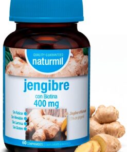 Jengibre Zingiber Officinale Extracto 5% Gingerol 1200 mg con Biotina - Uso Tradicional para el Confort Digestivo y el Bienestar Gastrointestinal - 60 Comprimidos - Naturmil - DietMed