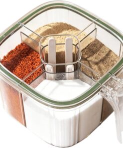 de Condimentos Organizador De Sal Con 5 Compartimentos | Tarros para Especias Cocina Para Preparar Comidas Viajes Restaurante Camping Picnic Barbacoa