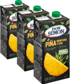 Don Simon - Zumo de piña, manzana y uva, 1 L (Paquete de 3)