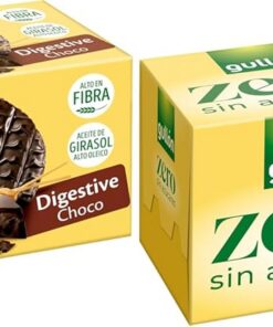 Gullón Galleta Digestive Chocolate, ZERO sin azúcares, Caja 270g (Paquete de 2)