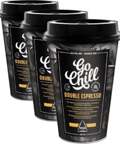 Go Chill Doble Espresso - Bebida de Café Lista para Beber - Elaborado con Leche, Agua, Azúcar y Extracto de Café - 230 ml (Paquete de 3)