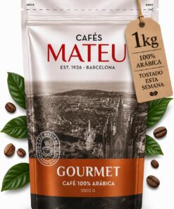 Cafés Mateu Café en Grano 1kg Gourmet 100% Arábica Sabor Suave y Equilibrado Tueste Artesanal Semanal Paquete de 1kg
