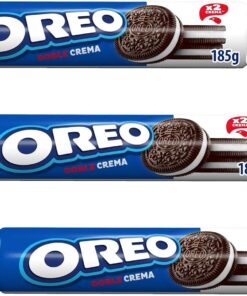 Oreo Doble Crema Galletas de Chocolate con Doble Relleno de Crema, 185g (Paquete de 3)