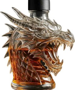 Botella de whisky, decantador de whisky de dragón, recipiente de licor novedoso, regalo para hombres, degustación de bar en casa, entusiastas de la cerveza, día del padre, boda, despedida de