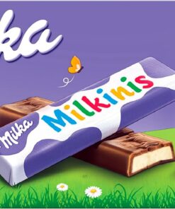Milka Milkinis, Mini Barritas de Chocolate con Leche, 87,5g | Mini barritas Milka de chocolate con leche rellenas de crema láctea, para disfrutar en cualquier momento del día