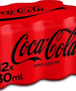 Coca-Cola Zero Azúcar Refresco de Cola Pack 12 x 330 ml | Bebida de cola sin azúcar, bajo en calorías, excelente para casa, fiestas y reuniones