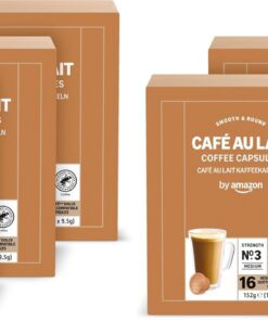 by Amazon Café Con Leche Cápsulas De Café, en cápsulas compatibles con dolce gusto, 48 cápsulas (3 paquetes de 16) (Paquete de 2)