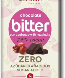 CHOCOLATES SOLE CHOCOLATE NEGRO 72% con avellana y stevia 100 g