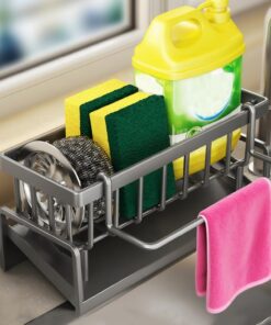 Estante de cocina para colgar en la pared, con estante sobre el fregadero, organizador de especias y solución de ahorro de espacio de encimera