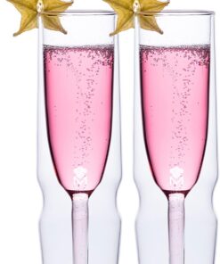 MasterPRO Foodies Mixology - Juego de 2 Copas Altas de 190 ml de Borosilicanto Transparente - Soporta Cambios bruscos de Temperatura - Doble Cristal Transparente - Apto lavavajillas - Libre de Tóxicos