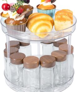 BillyBath Organizador Giratorio 360° Lazy Susan para Especias, Soporte Giratorio para Especias, Soporte para Especias, Soporte de Cocina, sin taladrar, Organizador de Cocina, Almacenamiento (2